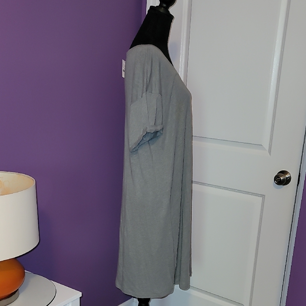 J. Crew Heather Gray One Pocjet T-Shirt Dress Sz: L NWT - Picture 6 of 8